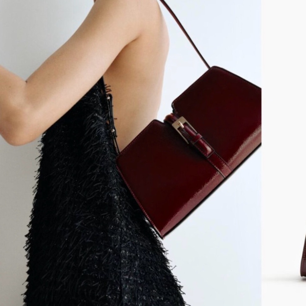H&M Burgund Patent Leather Shoulder Bag